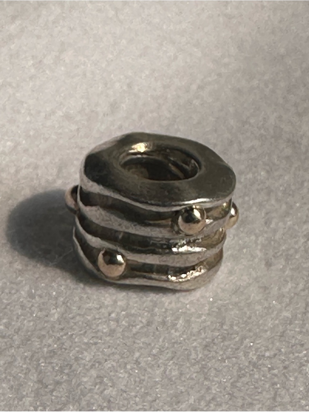 Retired Pandora Two-Tone Wavy Ripple Charm - Picture 4 of 4